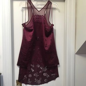 Free People laser-cut high low tunic top